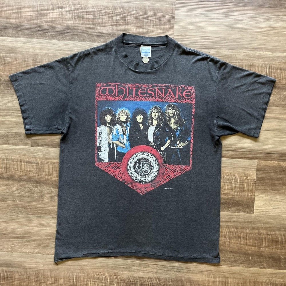 Vintage Whitesnake Shirt Mens XL Gray North American Tour 1987 88 Spring Ford